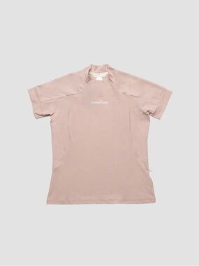 Active Fit Mock Short Neck Tee In Powder